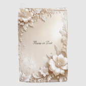 Ivory Flowers Golf Towel Golfhanddoek (Voorkant)