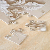 Ivory Flowers Jigsaw Puzzle Legpuzzel (Zijkant)