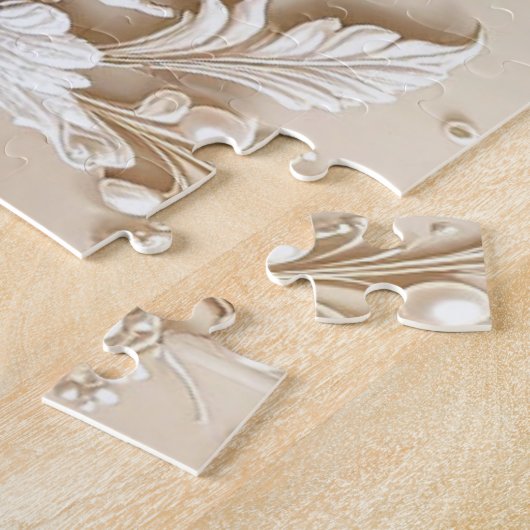 Ivory Flowers Jigsaw Puzzle Legpuzzel (Zijkant)