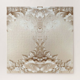 Ivory Flowers Jigsaw Puzzle Legpuzzel