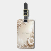 Ivory Flowers Luggage Tag Bagagelabel (Voorkant verticaal)