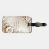 Ivory Flowers Luggage Tag Bagagelabel (Achterkant horizontaal)