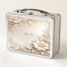 Ivory Flowers Lunch box