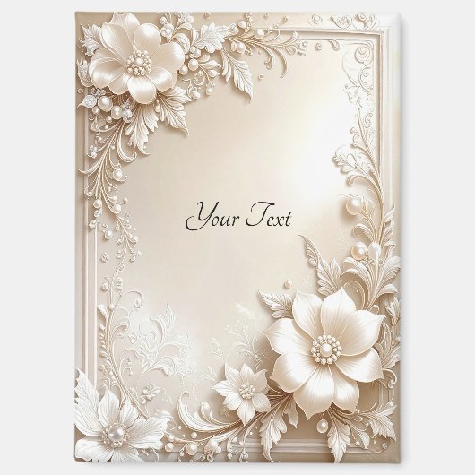 Ivory Flowers Magnet (Voorkant)