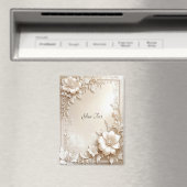 Ivory Flowers Magnet (Insitu (Vaatwasser))