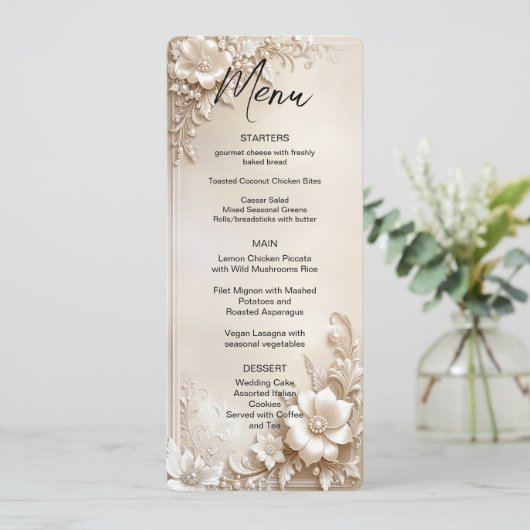 Ivory Flowers Menu (Staand voorkant)