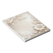 Ivory Flowers Notepad Notitieblok (Schuin)