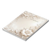 Ivory Flowers Notepad Notitieblok (Linkerzijde)
