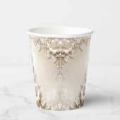 Ivory Flowers Paper Cups Papieren Bekers (Rechts)