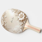 Ivory Flowers Ping Pong Paddle Tafeltennisbatje (Zijkant)