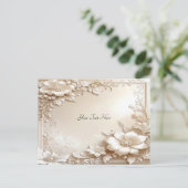 Ivory Flowers Postcard Briefkaart (Staand voorkant)