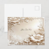 Ivory Flowers Postcard Briefkaart (Voorkant / Achterkant)