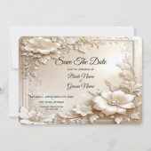 Ivory Flowers Save The Date (Voorkant)