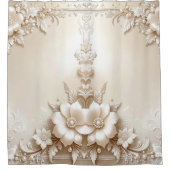Ivory Flowers Shower Curtain Douchegordijn (Voorkant)
