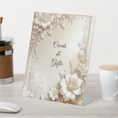 Ivory Flowers Tabletop Signs Reclamebord Met Voetstuk (Insitu)