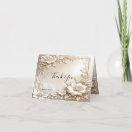 Ivory Flowers Thank You Card Bedankkaart