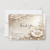 Ivory Flowers Thank You Card Bedankkaart (Voorkant)