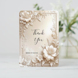 Ivory Flowers Thank You Card Bedankkaart