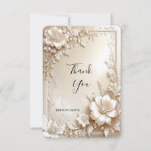 Ivory Flowers Thank You Card Bedankkaart (Voorkant)