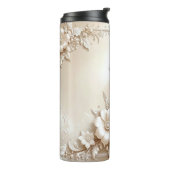 Ivory Flowers Thermal Tumbler Thermosbeker (Gedraaid links)
