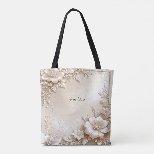 Ivory Flowers Tote Bag (Achterkant)