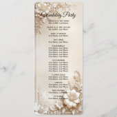 Ivory Flowers Wedding Program Programmakaart (Achterkant)