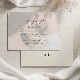 Ivory Foto Huwelijk RSVP Kaartje