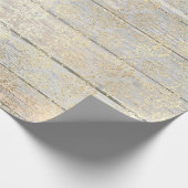 Ivory Foxier Metallic Damask Gold Wood Rustig Cadeaupapier (Hoek)