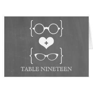 Ivory Geeky Glassen Chalkboard Table Number Kaart