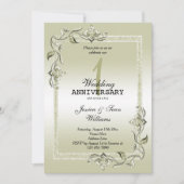 Ivory Gem en Glitter 1st Wedding Jubileum Kaart (Voorkant)