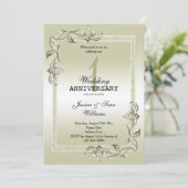 Ivory Gem en Glitter 1st Wedding Jubileum Kaart (Staand voorkant)