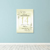Ivory Gem & Glitter 14th Wedding Jubileum Canvas Afdruk (Insitu (Houten vloer))