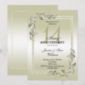 Ivory Gem & Glitter 14th Wedding Jubileum Kaart