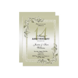 Ivory Gem & Glitter 14th Wedding Jubileum Kaart