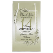 Ivory Gem & Glitter 14th Wedding Jubileum Klein Cadeauzakje (Voorkant)