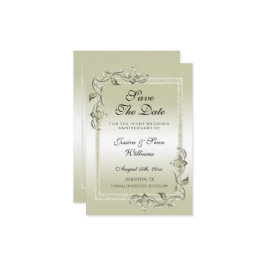 Ivory Gem & Glitter 14th Wedding Jubileum Save The Date