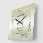 Ivory Gem & Glitter 14th Wedding Jubileum  Vierkante Klok (Hoek)