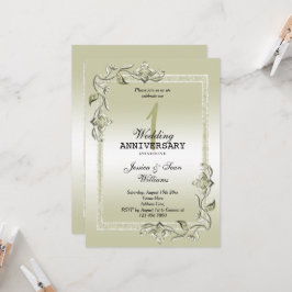 Ivory Gem & Glitter 1e huwelijksverjaardag Kaart