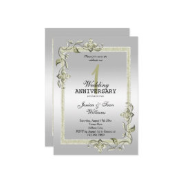 Ivory Gem, Glitter en Silver 1st Wedding Kaart