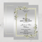 Ivory Gem, Glitters & Zilver 1e Huwelijk Kaart (Voorkant / Achterkant)