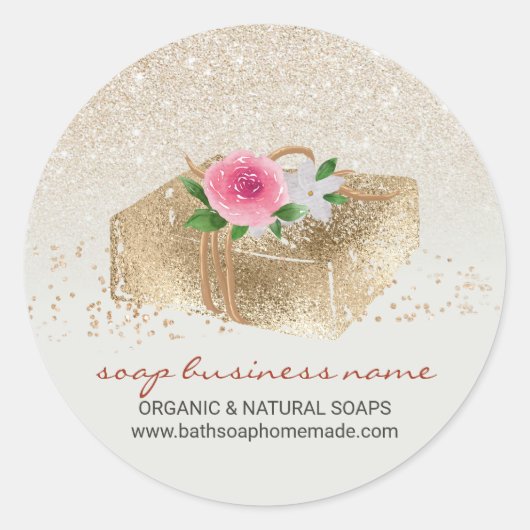 Ivory Glitter Bath Lavender Spa Soap Ronde Sticker (Voorkant)