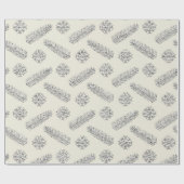 Ivory Glitter-Feestdagen met kerstbomen Snowflakes Cadeaupapier (Vlak)