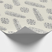 Ivory Glitter-Feestdagen met kerstbomen Snowflakes Cadeaupapier (Hoek)
