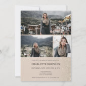 Ivory glitter ombre script 4 foto's Sweet 16 Kaart (Achterkant)