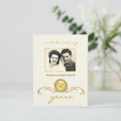 Ivory & Gold - 50e Jubileum feestdagen Kaart (Staand voorkant)