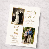 Ivory Gold 50e verjaardag Save the Date Briefkaart