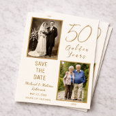 Ivory Gold 50e verjaardag Save the Date Briefkaart