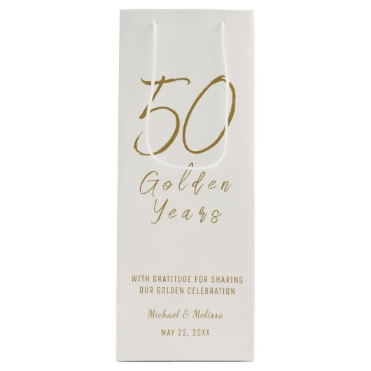 Ivory Gold 50th Golden Years Anniversary Wijn Cadeautas (Voorkant)