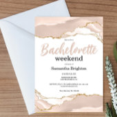 Ivory Gold Abstract Weekend Bachelorette Kaart