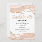Ivory Gold Abstract Weekend Bachelorette Kaart (Voorkant)
